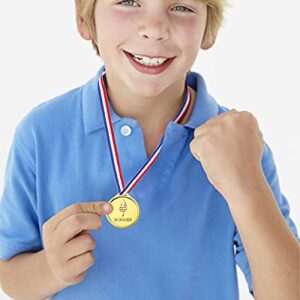 Pllieay 48 Pieces Plastic Winner Medals, Winner Award Medals, Gold Silver and Bronze Medals for Sports, Competition, Talent Show, Spelling Bee, Gymnastic Birthday Party Favors and Awards