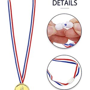 Pllieay 48 Pieces Plastic Winner Medals, Winner Award Medals, Gold Silver and Bronze Medals for Sports, Competition, Talent Show, Spelling Bee, Gymnastic Birthday Party Favors and Awards