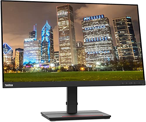 Lenovo ThinkVision S24e-20 23.8" Full HD 1920 x 1080 WLED LCD Monitor 2-Pack Bundle with Mini Glow in The Dark Speaker, 250 Nit, FreeSync, HDMI-VGA, Raven Black, & Adjustable Desk Mount Monitor Stand