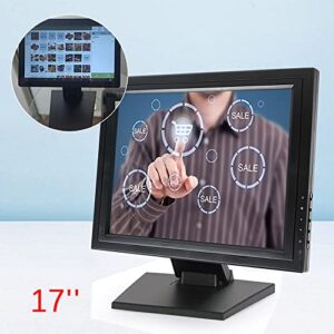 Ghankopd 17 Inch LED Monitor with Multi-Position POS Stand, USB VGA VOD HDMI Monitor Touchscreen POS 300 Cd/M2 Built-in Touch Screen Display - 1280 * 1024 Resolution VGA for PC/POS