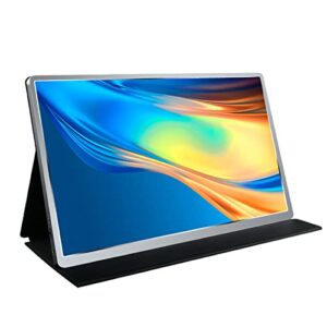 4K 15.6 Inch Laptop Computer Monitor, USB C HDMI Flat Panel Travel Monitor with Smart Case