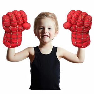superhero toys for kid, red boxing gloves kids plush hands fists toys, superhero halloween costume cosplay festival party supplies favors christmas gift for 3-10 year old boys girls teen