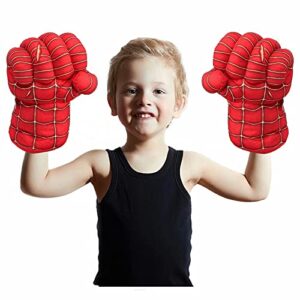 Superhero Toys for Kid, Red Boxing Gloves Kids Plush Hands Fists Toys, Superhero Halloween Costume Cosplay Festival Party Supplies Favors Christmas Gift for 3-10 Year Old Boys Girls Teen