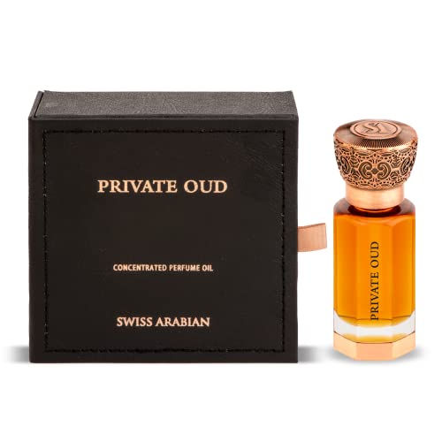 Swiss Arabian Private Oud for Unisex - Sultry Gourmand Concentrated Perfume Oil - Luxury Fragrance From Dubai - Long Lasting Artisan Perfume With Notes Of Plum, Rose, Vetiver And Vanilla - 0.4 Oz