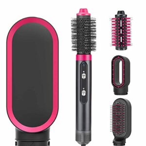hot-air hair brush, 4 in 1 hair dryer brush for styling/straightening/curling/fast drying, volumizer salon negative ion blow dryer brush