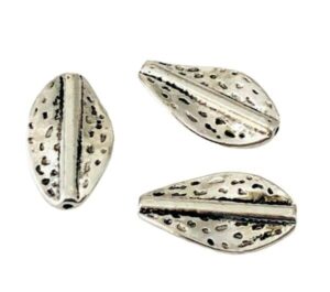 beads for jewelry making, bracelet, earring and necklace 10 antiqued tibetan silver 21x12mm hammered long wavy oval 2 sided spacer