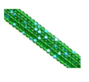 beads for jewelry making, bracelet, earring and necklace 200 frost green ab druk glass smooth round 3mm spacer long strand