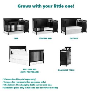 Dream On Me 5 In 1 Brody Convertible Crib With Changer In Pebble Grey, Greenguard Gold Certified, Comes With 1" Changing Pad, Non-Toxic Finish, Made Of Durable Pinewood