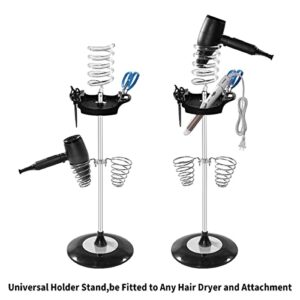 Hair Dryer Stand,Twisty Style Acrylic Top Holder,Hair Styling Appliances with Tray Two Spiral Holders and Heavy Base for Hair Dryer,Flat Iron,Curling Stick,Hair Straightener,Brush (crystal)