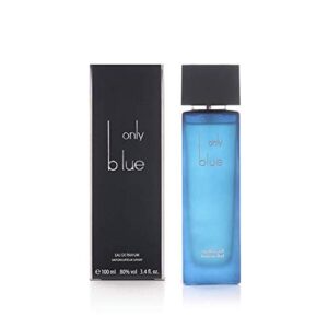 only blue edp- 100 ml (3.4 oz) men and women |fragrance features top notes of green apples and a base note of a layer of tunaka to be more elegance| everyday wear |luxurious scent| by arabian oud