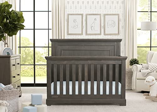 Simmons Kids SlumberTime Paloma 4-in-1 Convertible Baby Crib - Greenguard Gold Certified, Rustic Grey