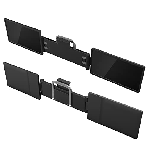 Fairnull Screen Extender for Laptop, 12'' Triple Portable Monitor Extender Workstation for 13-16" Laptop, FHD 1920 * 1080P IPS Dual Display Connection by only 1 USB C Cable for Mac/Windows