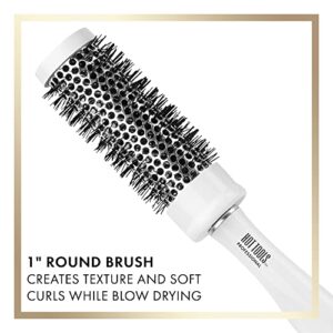 Hot Tools Pro Artist White Gold Collection Titanium Round Brush | Textured Blowouts (1 in)