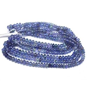 gemabyss beads gemstone natural blue tanzanite smooth rondelle micro gemstone craft loose spacer beads strand 17 inch long 6mm 2.5mm code-mvg-25832