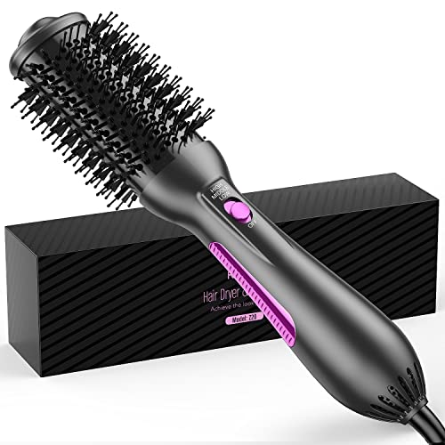 One-Step Blow Dryer Brush & Volumizer Styler, Hot Air Hair Dryer Brush Straightener Brush with Negative Ion Anti-frizz Ceramic Titanium Barrel for Drying, Straightening, Curling, Salon