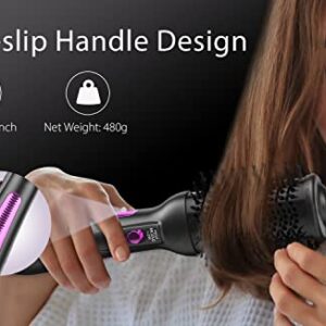 One-Step Blow Dryer Brush & Volumizer Styler, Hot Air Hair Dryer Brush Straightener Brush with Negative Ion Anti-frizz Ceramic Titanium Barrel for Drying, Straightening, Curling, Salon