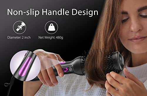 One-Step Blow Dryer Brush & Volumizer Styler, Hot Air Hair Dryer Brush Straightener Brush with Negative Ion Anti-frizz Ceramic Titanium Barrel for Drying, Straightening, Curling, Salon