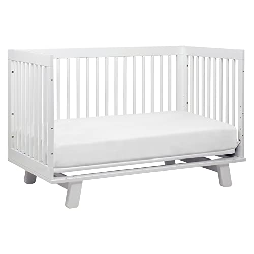 Babyletto Hudson 3-in-1 Convertible Crib with Toddler Bed Conversion Kit in White, Greenguard Gold Certified , 53.75x29.75x35 Inch (Pack of 1)