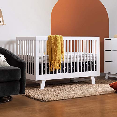 Babyletto Hudson 3-in-1 Convertible Crib with Toddler Bed Conversion Kit in White, Greenguard Gold Certified , 53.75x29.75x35 Inch (Pack of 1)