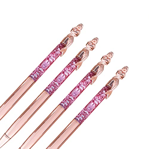 SIPLIV 6 Pieces Metal Ballpoint Pens with Black Ink, Glitter Mermaid Metallic Ballpoint Pens for Wedding Party Decoration Office School Supplies, Rose Gold