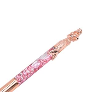 SIPLIV 6 Pieces Metal Ballpoint Pens with Black Ink, Glitter Mermaid Metallic Ballpoint Pens for Wedding Party Decoration Office School Supplies, Rose Gold