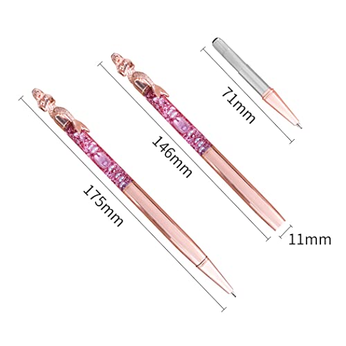 SIPLIV 6 Pieces Metal Ballpoint Pens with Black Ink, Glitter Mermaid Metallic Ballpoint Pens for Wedding Party Decoration Office School Supplies, Rose Gold