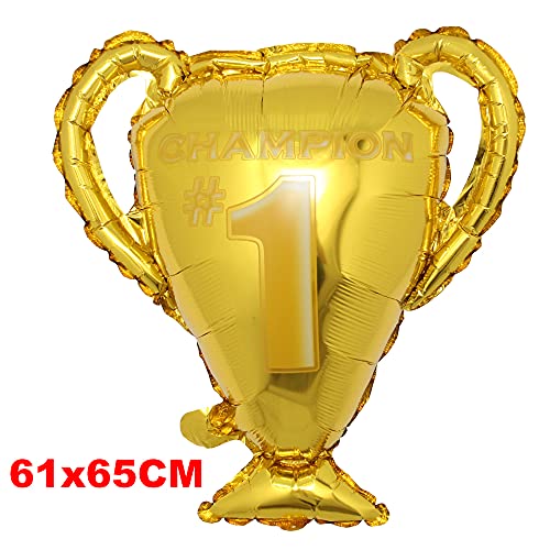 Gold Champion The First Prize Sport Balloons Soccer Party Balls Baby Shower Boys Birthday Games Toys Event Party Decorations Supplies (Champion Trophy)