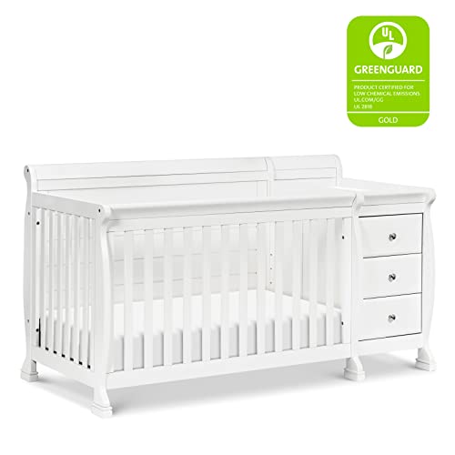 DaVinci Kalani 4-in-1 Convertible Crib and Changer Combo in White