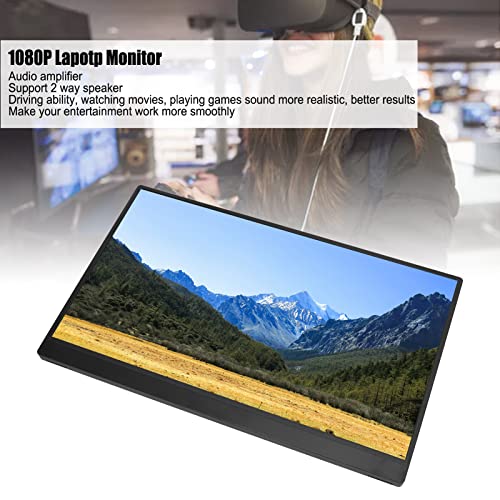 Zooke 15.6 Touch Screen Portable Monitor, 1080p Gaming Monitor with IPS Touchscreen, 2 Way Powered USB C, Eye Care, Dual Speakers, Second Monitor for Laptop, Smart Phone, Office, Travel