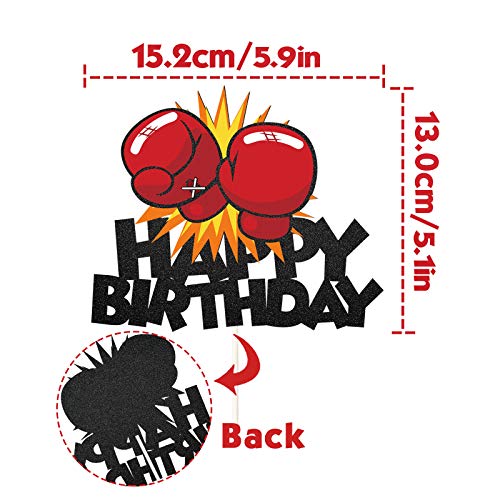 Boxing Happy Birthday Cake Topper,Sports Birthday Theme Party Cake Decor,Wrestle Themed Baby Shower or Birthday Party Decor Supplies