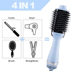 Hot Air Brush, 4 in 1 Hair Dryer Brush & Volumizer, One Step Blow Dryer Suitable for Straight and Curly Hair, Ceramic Coating Achieve Salon Styling at Home 1200W