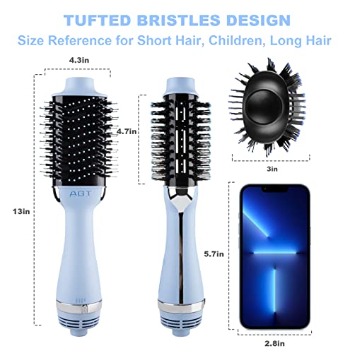 Hot Air Brush, 4 in 1 Hair Dryer Brush & Volumizer, One Step Blow Dryer Suitable for Straight and Curly Hair, Ceramic Coating Achieve Salon Styling at Home 1200W