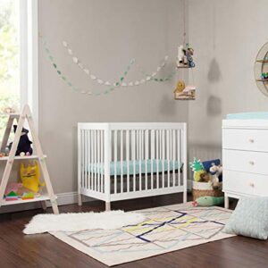 Babyletto Gelato 4-in-1 Convertible Mini Crib in White and Washed Natural, Greenguard Gold Certified