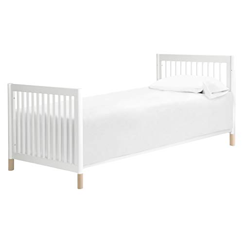 Babyletto Gelato 4-in-1 Convertible Mini Crib in White and Washed Natural, Greenguard Gold Certified