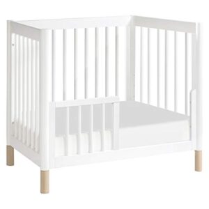 Babyletto Gelato 4-in-1 Convertible Mini Crib in White and Washed Natural, Greenguard Gold Certified