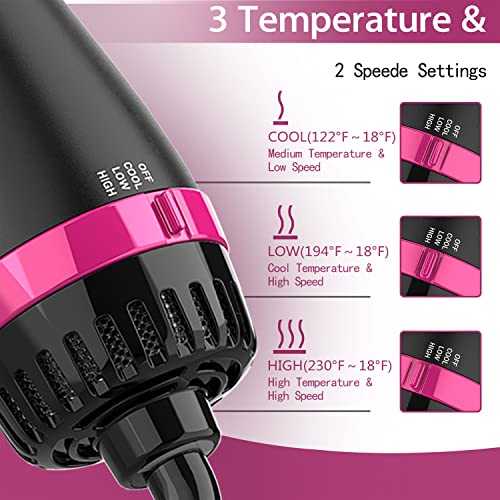 Hair Dryer Brush Blow Dryer Brush in One, 4 in 1 One Step Hair Dryer and Styler Volumizer Professional Hot Air Brush with Negative Ion Anti-frizz Blowout for Drying, Straightening, Curling, Salon