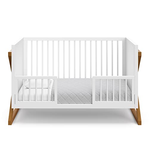 Storkcraft Equinox 3-in-1 Convertible Crib (Vintage Driftwood) Easily Converts to Toddler Bed & Daybed, 3-Position Adjustable Mattress Support Base, Modern Two-Tone Design for Contemporary Nursery