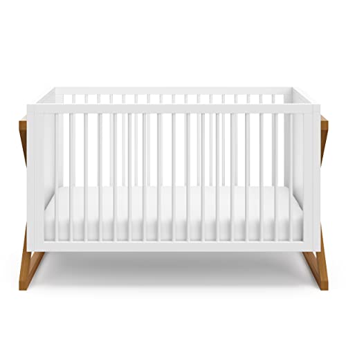 Storkcraft Equinox 3-in-1 Convertible Crib (Vintage Driftwood) Easily Converts to Toddler Bed & Daybed, 3-Position Adjustable Mattress Support Base, Modern Two-Tone Design for Contemporary Nursery