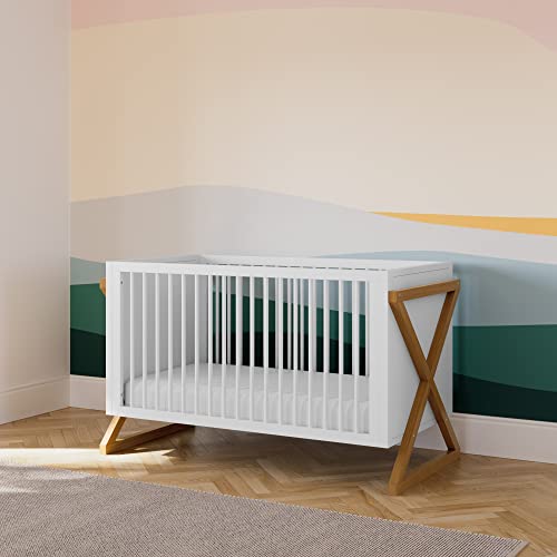 Storkcraft Equinox 3-in-1 Convertible Crib (Vintage Driftwood) Easily Converts to Toddler Bed & Daybed, 3-Position Adjustable Mattress Support Base, Modern Two-Tone Design for Contemporary Nursery