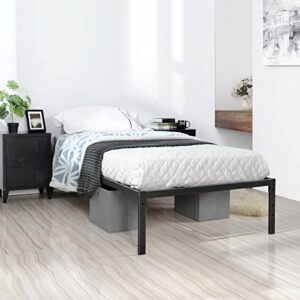 epinki metal bed frame twin size single platform mattress base, metal tube twin size, black no box spring needed