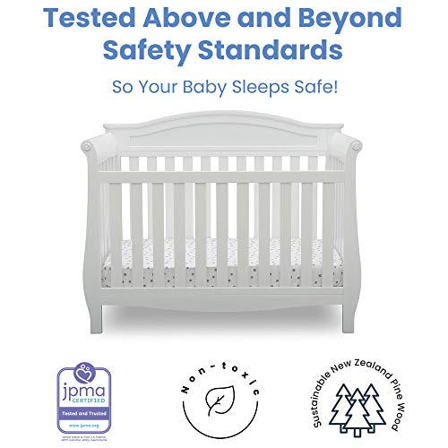 Delta Children Lancaster 4-in-1 Convertible Baby Crib, Bianca White