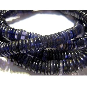 1 strand natural iolite heishi beads, heishi spacer beads, round gemstone beads, 6mm 8" long