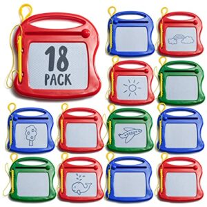 18 pack of mini magnetic drawing board for kids - mini doodle pad bulk toys for party favors for kids 4-8 and 8-12 - classroom prizes, goodie bags for kids birthday party