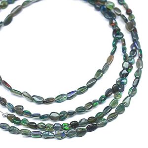 gemabyss beads gemstone natural black opal smooth oval gemstone loose spacer craft beads strand 14 inch long 5mm 4mm code-mvg-25819