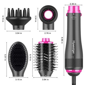 Blow Dryer Brush, 4 in 1 Blowout Brush,Hair Dryer Brush and Volumizer,Negative Ion Detachable Hair Dryer Styler Hot Air Hair Dryer for Straightening Curling Drying Multifunctional Styling