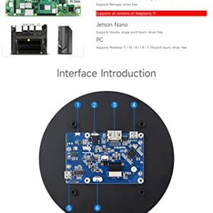 waveshare 5inch HDMI Round Touch Display, 1080 × 1080 Resolution, IPS, 10-Point Touch, Compatible with Raspberry Pi Series Board