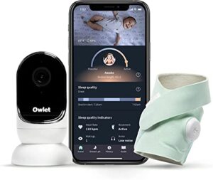 owlet dream duo smart baby monitor - video baby monitor with hd camera & dream sock: only baby monitor to track heart rate & average oxygen as sleep quality indicators - mint