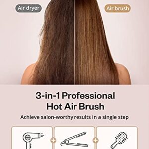 1300W Blow Dryer Brush, with High-Speed Brushless Motor (11000 RPM), Salon-Grade Hair Dryer Brush, Heated Curling Brush, with Negative Ions, Style, Curl, and Volumize, All-in-One Blow Dryer Brush