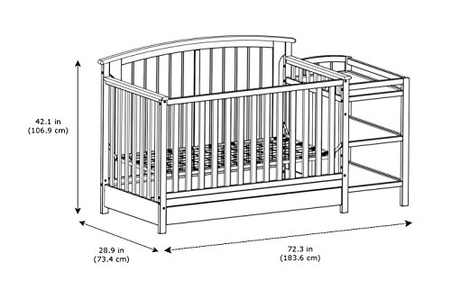 Storkcraft Steveston 5-in-1 Convertible Crib with Drawer (Gray) - Converts from Baby Crib to Toddler Bed, Daybed and Full-Size, Fits Standard Full-Size Crib Mattress, Adjustable Mattress Support Base