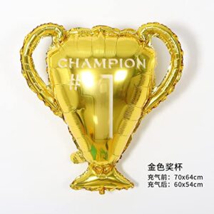 Morndew 2 PCS Golden Trophy Foil Balloons for Champion Celebration Party Graduation Party Decorations